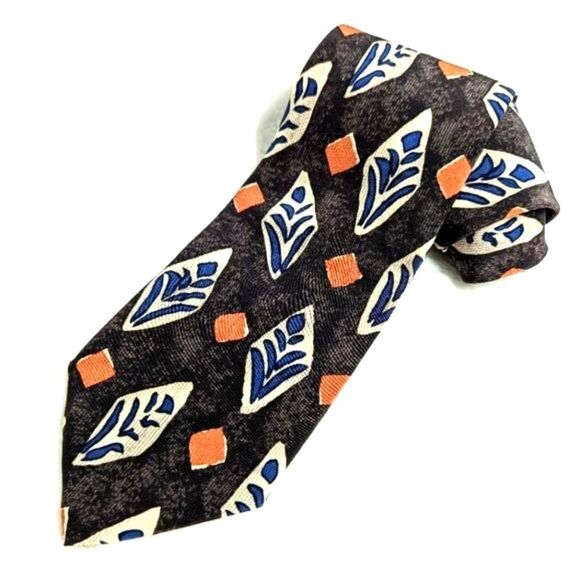 Vintage Men's 100% Silk Vintage Tie - Abstract Motif by Chez Roffe - Picture 7 of 13